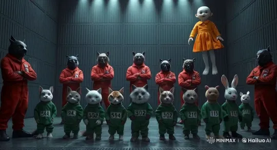 Animals in Jumpsuits Await Mystery Challenge – AI Generated Video | Hailuo AI