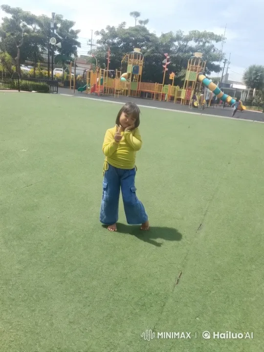 Young Girl Practices Kungfu in Playful Playground Setting – AI Generated Video | Hailuo AI