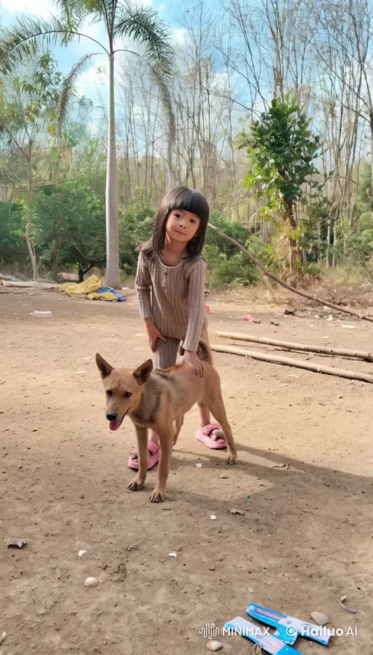 Young Girl and Dog Practicing Martial Arts in Nature – AI Generated Video | Hailuo AI