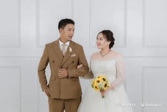 Elegant Wedding Attire Martial Arts Performance – AI Generated Video | Hailuo AI