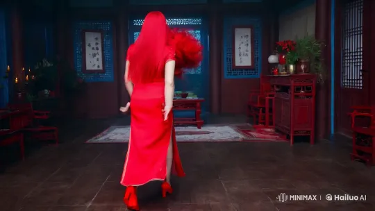Possessed Woman Transforms in Haunting Traditional Chinese Room – AI Generated Video | Hailuo AI
