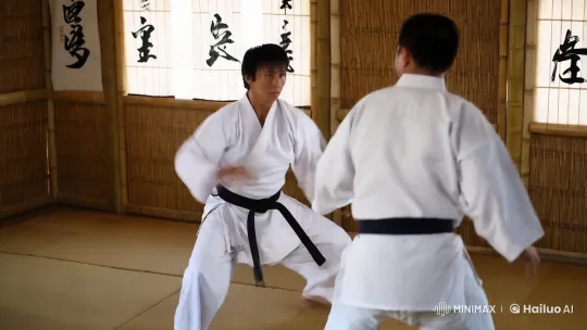 Aesthetic Martial Arts Fight in Serene Dojo Setting – AI Generated Video | Hailuo AI