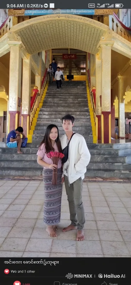Kung Fu Couple's Graceful Display in Golden Temple – AI Generated Video | Hailuo AI