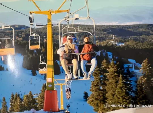 Kung Fu Masters Perform on Ski Lift – AI Generated Video | Hailuo AI