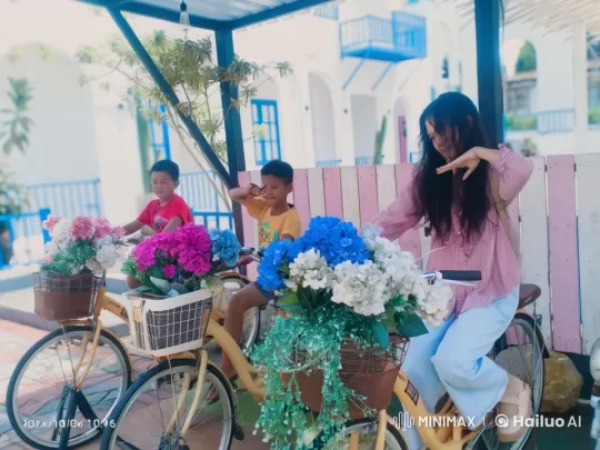 Colorful Bicycle Kung Fu Performance in Outdoor Setting – AI Generated Video | Hailuo AI