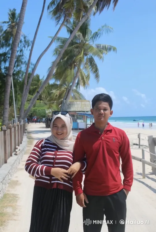 Casual Couple Performs Kungfu on Serene Beach – AI Generated Video | Hailuo AI