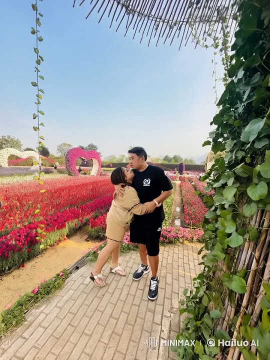 Couple's Energetic Kung Fu in Enchanted Flower Garden – AI Generated Video | Hailuo AI
