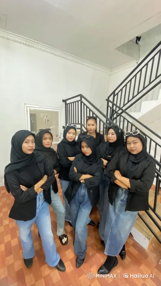 Seven Women Perform Synchronized Kungfu in Stairwell – AI Generated Video | Hailuo AI