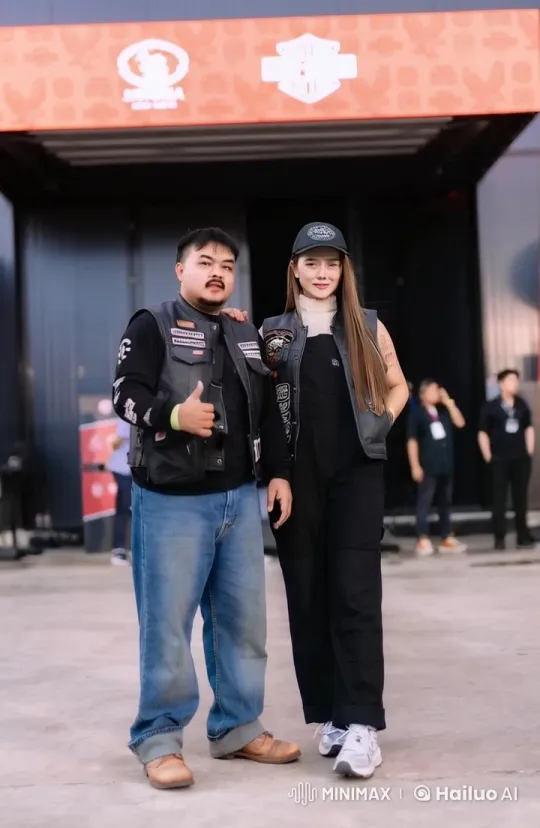 Couple Showcases Martial Arts in Harley-Davidson Setting – AI Generated Video | Hailuo AI