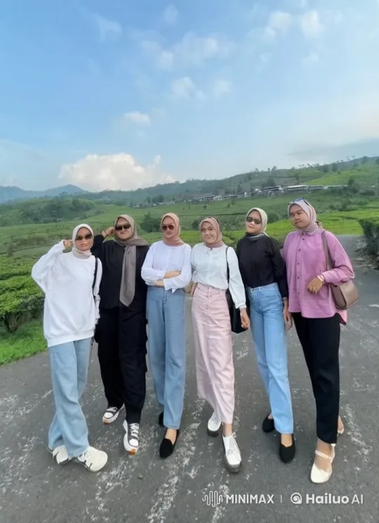 Hijab-Wearing Friends Practice Kung Fu in Scenic Countryside – AI Generated Video | Hailuo AI