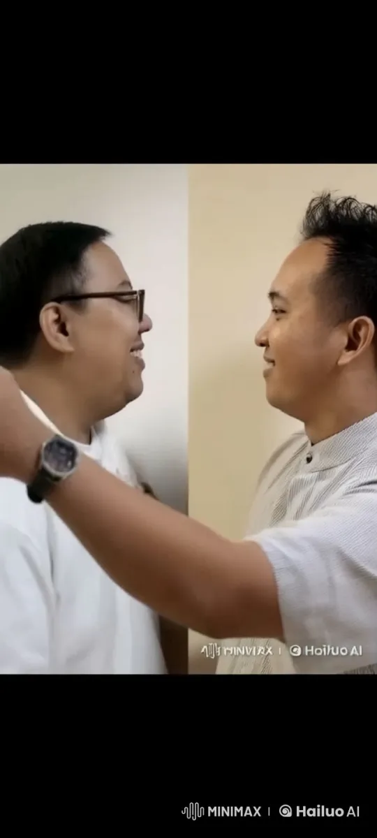 Intimate Affection: Two Men Sharing a Gentle Kiss – AI Generated Video | Hailuo AI