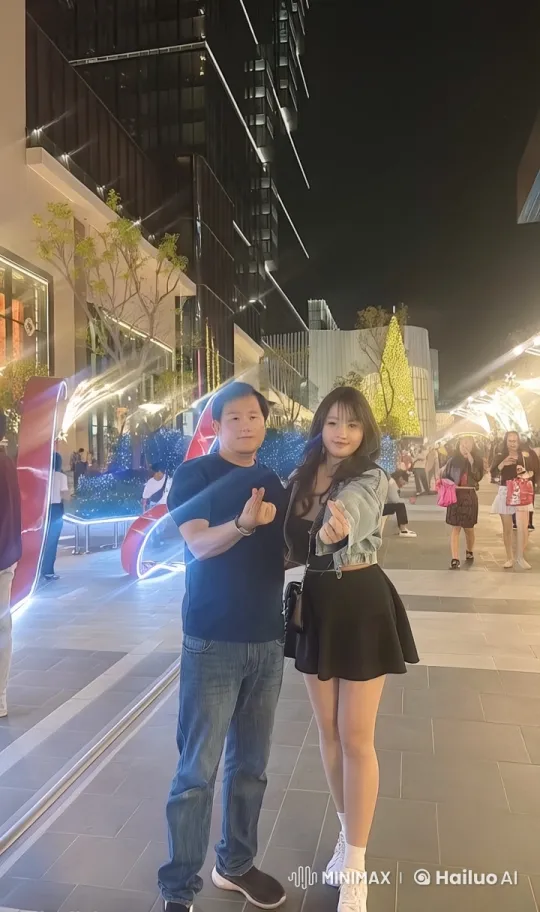 Martial Arts Duo Showcases Skills in Festive Cityscape – AI Generated Video | Hailuo AI