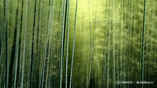 Aesthetic Kung Fu Master Showcases Skill in Bamboo Forest – AI Generated Video | Hailuo AI