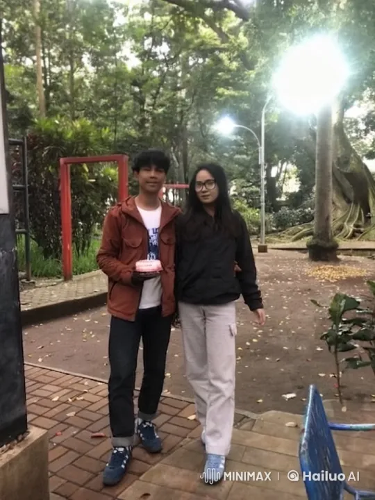 Affectionate Couple Embraces in Serene Park Setting – AI Generated Video | Hailuo AI