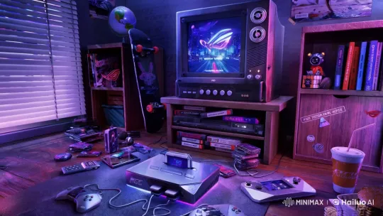 Retro Gaming Room Comes Alive Before Game Start – AI Generated Video | Hailuo AI