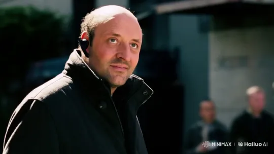 Mysterious Man on a Mission in a Bustling Street Setting – AI Generated Video | Hailuo AI