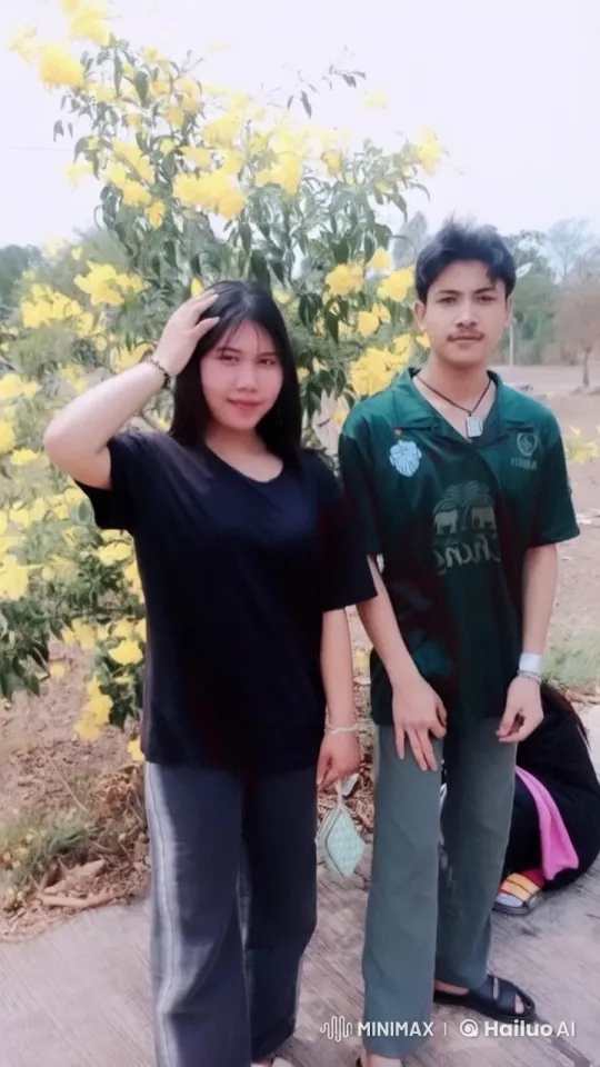 Young Couple in Natural Setting with Yellow Flowers – AI Generated Video | Hailuo AI