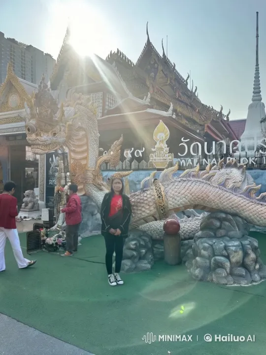 Kungfu Master Showcases Skills at Wat Nakkhon Saunlaluang Temple – AI Generated Video | Hailuo AI