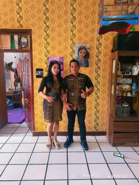Couple Embraces in Cozy, Patterned Traditional Attire – AI Generated Video | Hailuo AI