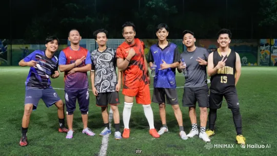 Nighttime Kungfu Display on Football Field – AI Generated Video | Hailuo AI
