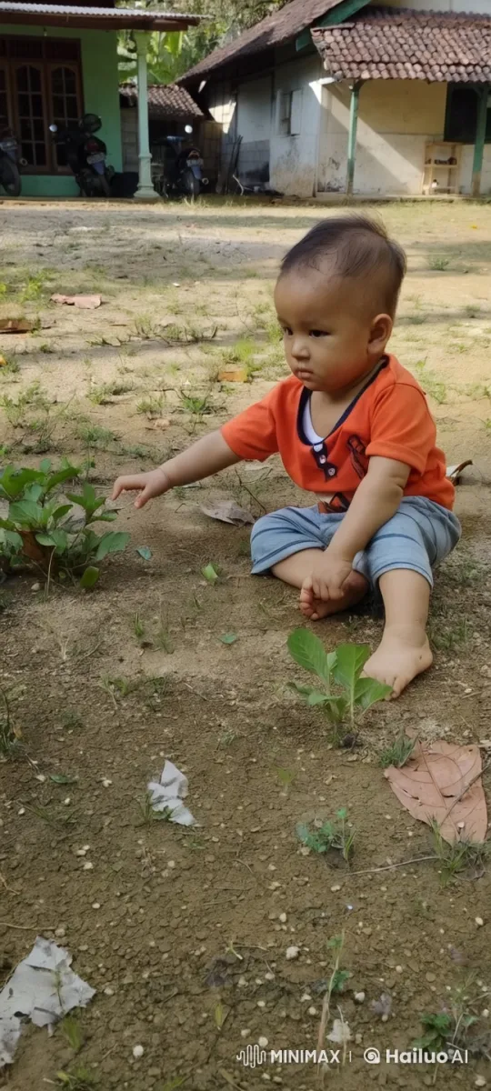 Baby's Energetic Kung Fu-Inspired Play in Rustic Setting – AI Generated Video | Hailuo AI