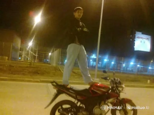 Nighttime Motorcycle Figure Becomes Black Steel Knight – AI Generated Video | Hailuo AI