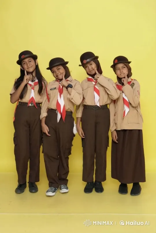 Scout Girls' Playful Dispute and Reconciliation – AI Generated Video | Hailuo AI