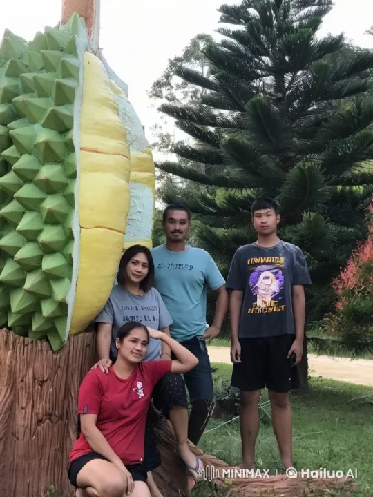 Kung Fu Drama in Park with Durian Sculpture – AI Generated Video | Hailuo AI