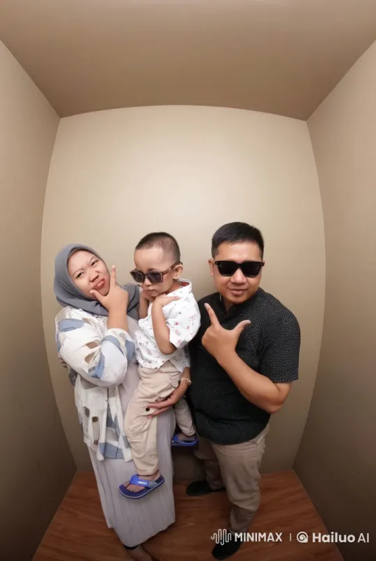 Family Performs Playful Kungfu Poses Together – AI Generated Video | Hailuo AI