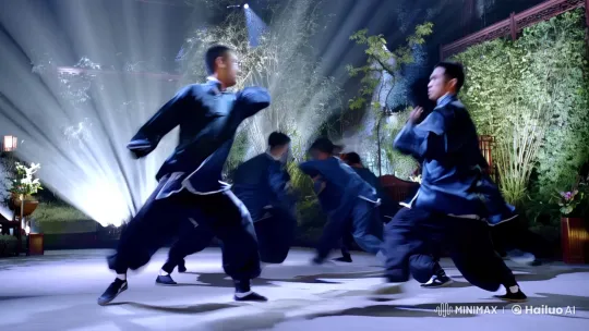 Stunning Kungfu Battle: Graceful Moves in Dramatic Setting – AI Generated Video | Hailuo AI