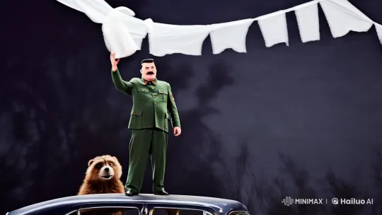 Stalin Throws Toilet Paper in Aesthetic Scene – AI Generated Video | Hailuo AI