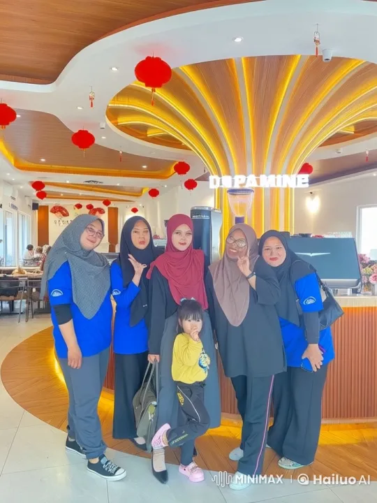 Women and Child Perform Synchronized Kung Fu in Vibrant Café – AI Generated Video | Hailuo AI