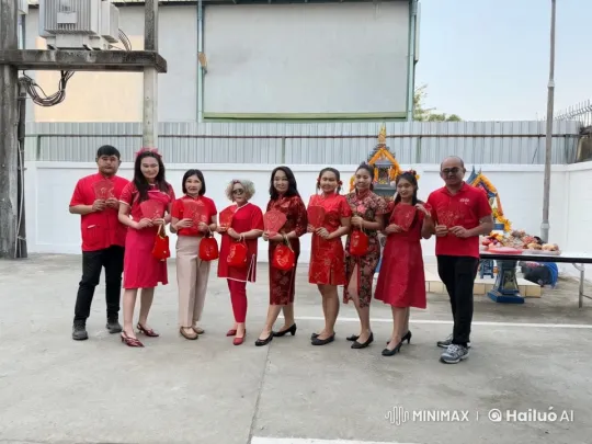 Festive Group Performs Dynamic Kung Fu in Front of Shrine – AI Generated Video | Hailuo AI