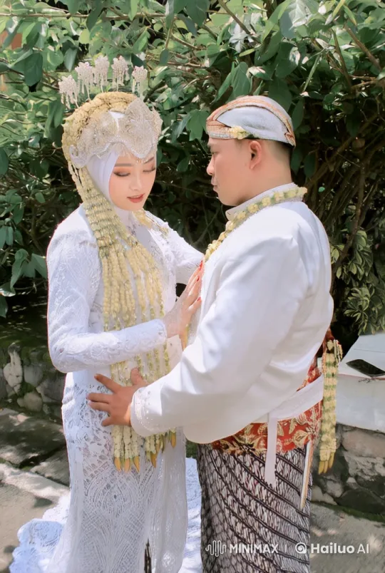 Traditional Attired Couple's Playful Kungfu Wedding Dance – AI Generated Video | Hailuo AI