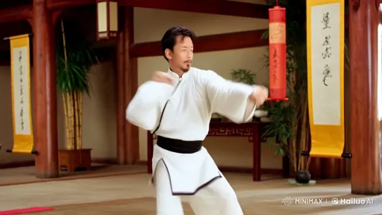Focused Kung Fu Practitioner in Serene Dojo – AI Generated Video | Hailuo AI