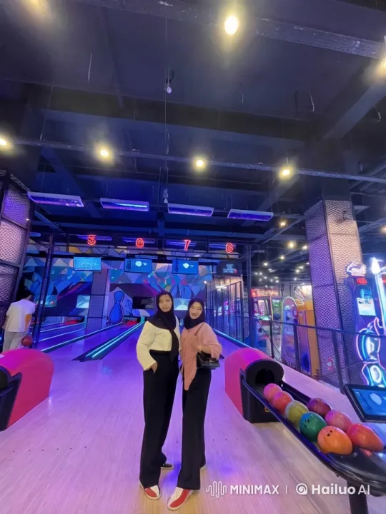 Kungfu Jumping at Neon Bowling Alley – AI Generated Video | Hailuo AI