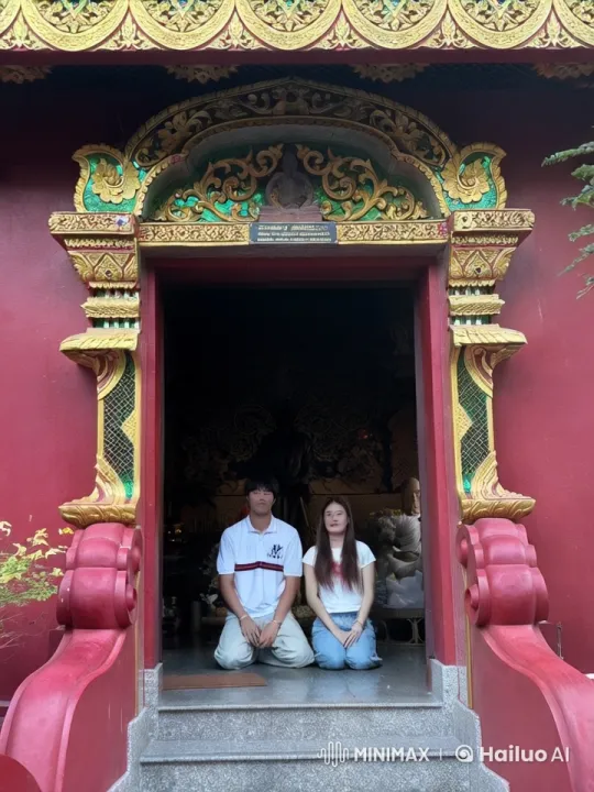 Kungfu Practitioners Display Skill at Temple Entrance – AI Generated Video | Hailuo AI