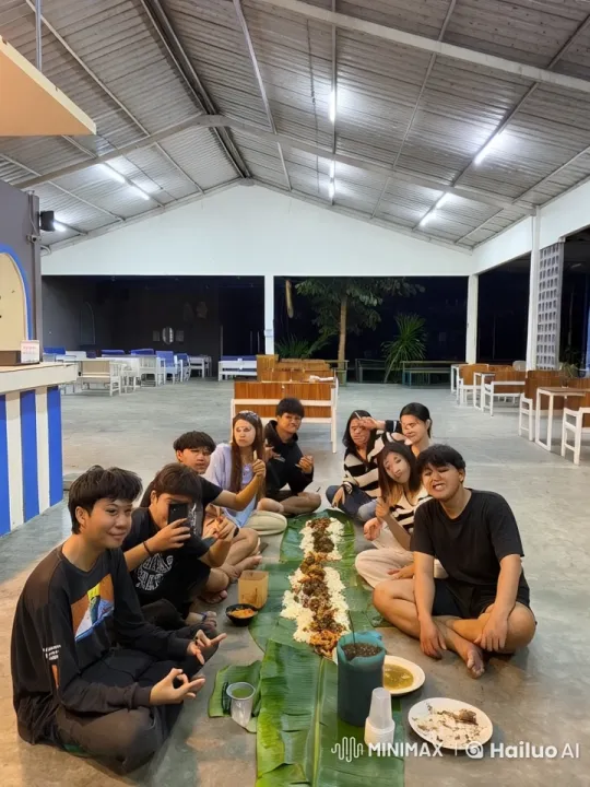 Friends Enjoy Communal Meal with Playful Kung Fu Antics – AI Generated Video | Hailuo AI
