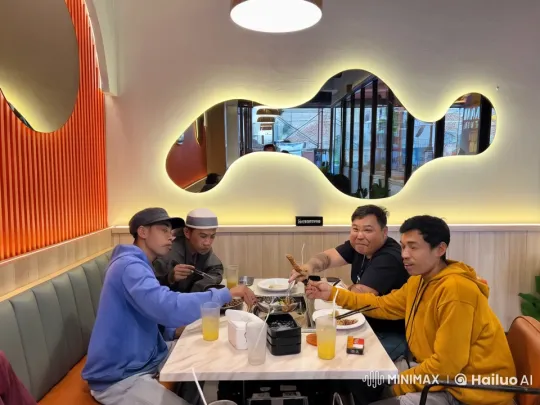 Friends Transform into Martial Artists in Restaurant – AI Generated Video | Hailuo AI