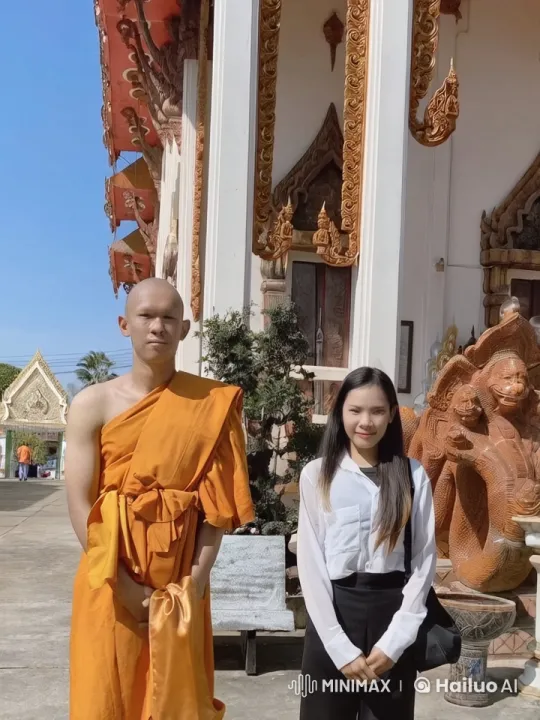 Thai Temple Setting: Monk and Woman's Dramatic Kung Fu Fight – AI Generated Video | Hailuo AI