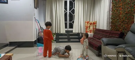 Children's Playful Kung Fu Battle in Cozy Living Room – AI Generated Video | Hailuo AI