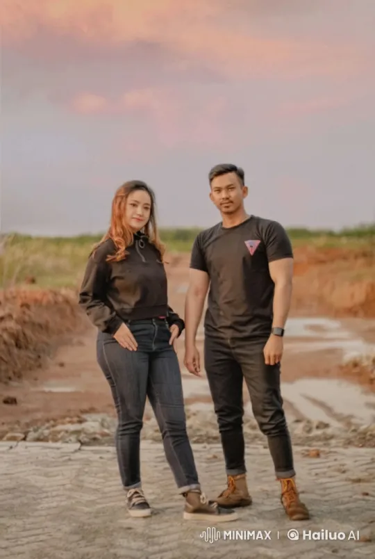 Couple Performs Dynamic Kungfu Under Sunset Sky – AI Generated Video | Hailuo AI