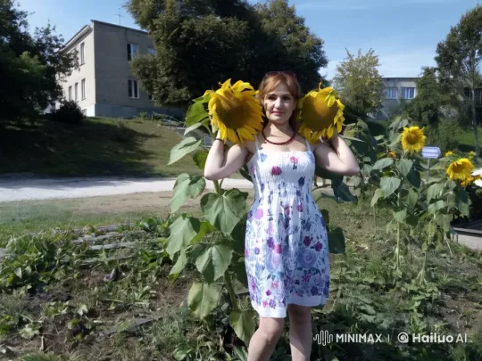 Woman in Sunflower Garden Loop – AI Generated Video | Hailuo AI