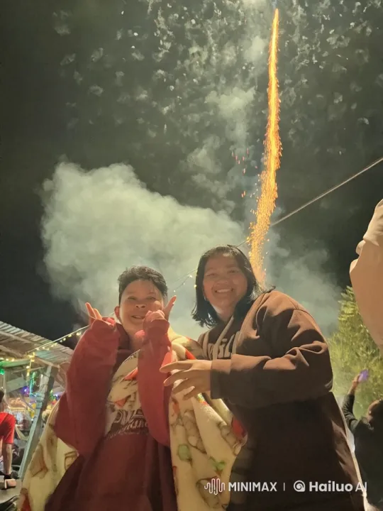 Nighttime Celebration: Joyful Fireworks and Festive Warmth – AI Generated Video | Hailuo AI