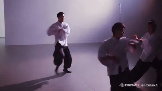 Aesthetic Wing Chun Kungfu Display in Minimalist Studio – AI Generated Video | Hailuo AI