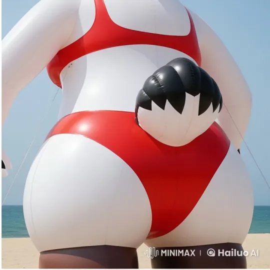 Inflatable Crane Deflates on Beach in Live2D Animation – AI Generated Video | Hailuo AI