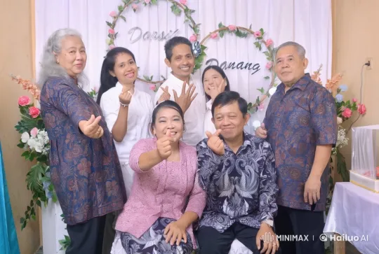 Joyous Celebration with Floral Backdrop – AI Generated Video | Hailuo AI