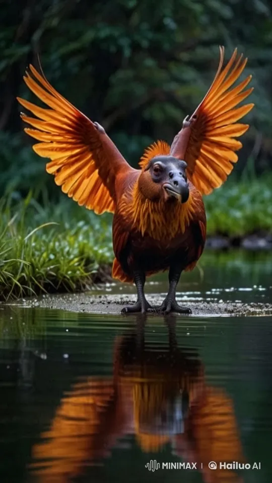 Exotic Bird Displaying in Tranquil Forest Setting – AI Generated Video | Hailuo AI