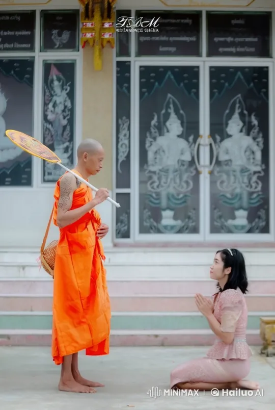 Buddhist Monk Showcases Kung Fu Skills in Temple Courtyard – AI Generated Video | Hailuo AI