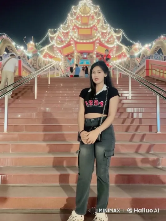 Kung Fu Performance at Illuminated Temple – AI Generated Video | Hailuo AI